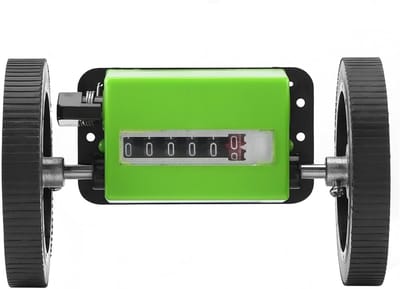 Mechanische Lengteteller - Afstandsmeter Rollend Wiel - Textiel Meten - Dubbele Stabiliteitswielen - 99999.9 Meter - Groen