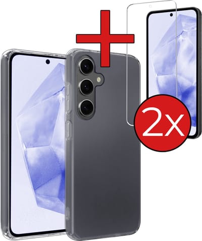Hoesje - Met 2x Screenprotector - Geschikt voor Samsung Galaxy A35 - Sterk & Shockproof - Telefoon Hoes - Back Cover - Siliconen Case - Telefoonhoes - Transparant
