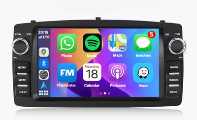 Autoradio 1/32GB met Carplay en Android auto | Geschikt voor Toyota Corolla 2002-2007 | Radio scherm met Navigatie | 2002 2003 2004 2005 2006 2007 | E120 E12