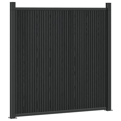 vidaXL - Hekpaneel - 2 - st - 355 - x - 186,5 - cm - WPC - en - Aluminium - Zwart