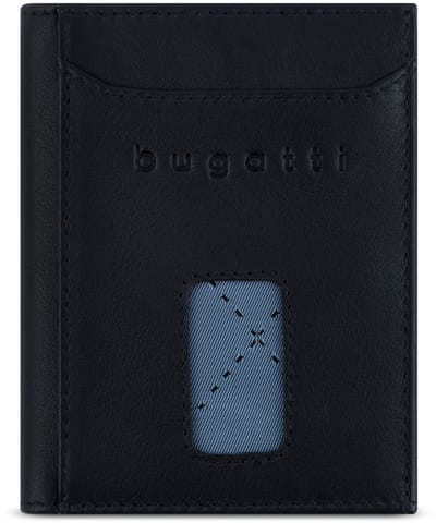 Bugatti Secure Slim Portemonnee RFID-bescherming Leer 8 cm - Jongens - Staand formaat - schwarz