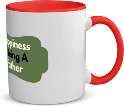 Akyol - happiness is being a father koffiemok - theemok - rood - Vader - de liefste papa - vader cadeautjes - vaderdag - verjaardag - geschenk - kado - 350 ML inhoud