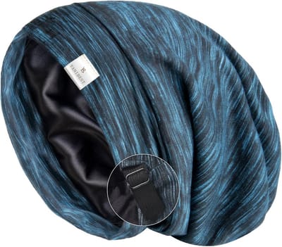 Zijden Satijnen Haarwikkels voor Slapen - Verstelbare Slouchy Beanie Hoed voor Krullend Haar