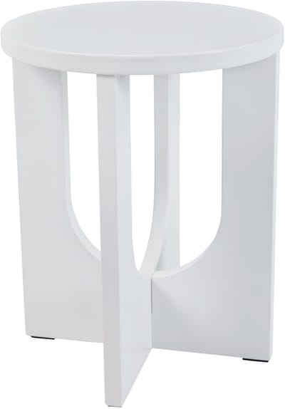 Bijzettafel Kysdajore rond 50x40 cm wit [en.casa]