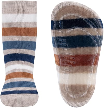 Ewers antislip sokken beige gestreept