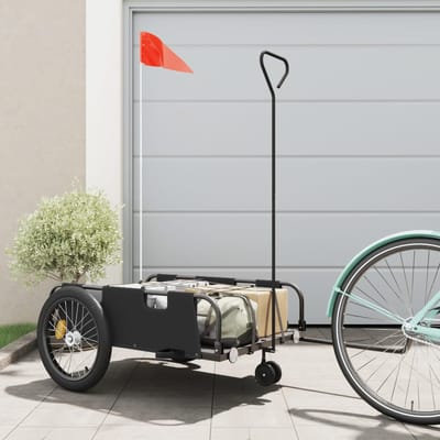 vidaXL - Fietstrailer - oxford - stof - en - ijzer - zwart