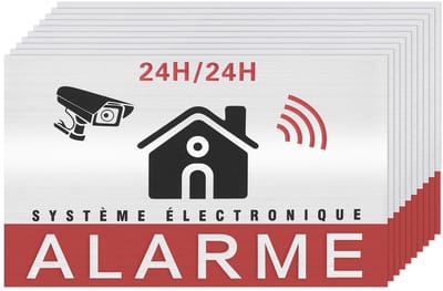 Dailygoods - 24-uurs Elektronische Monitoring Sticker - Veiligheid - 8,5x5,5 cm - Waarschuwing - Binnen en Buiten Gebruik - 10 Stuks