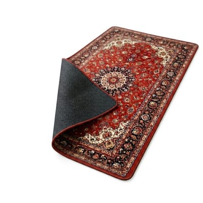 Rood vintage patroon muismat groot formaat voor heren en dames – Perzisch tapijt design bureau mat large keyboard mat rechthoekig decoratief klassiek motief 30 x 60 cm