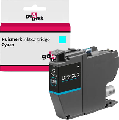 Go4inkt compatible met Brother LC-421XL cyaan inktcartridge DCP-J 1050DW 1140DW 1800DW MFC-J 1010DW