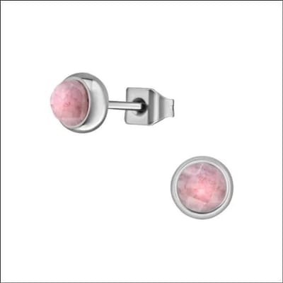 Aramat Jewels | Oorbellen | Roze Aardbeienkwarts Oorbellen - Staal - 5mm | | | | | | Kinderen, Volwassenen | Verkleurd niet