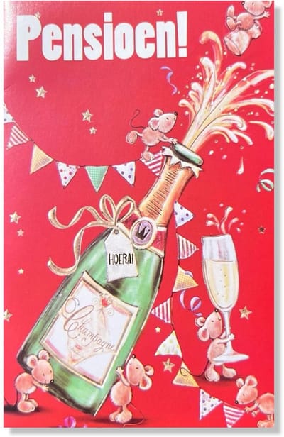 Pensioen! Wenskaart - 12x17cm - Gevouwen kaart inclusief envelop - Pensioen / Stoppen met werken
