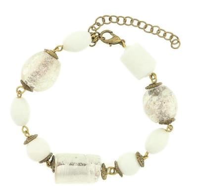 Behave - Kralenarmband wit-transparant - Lichte look - 22 cm