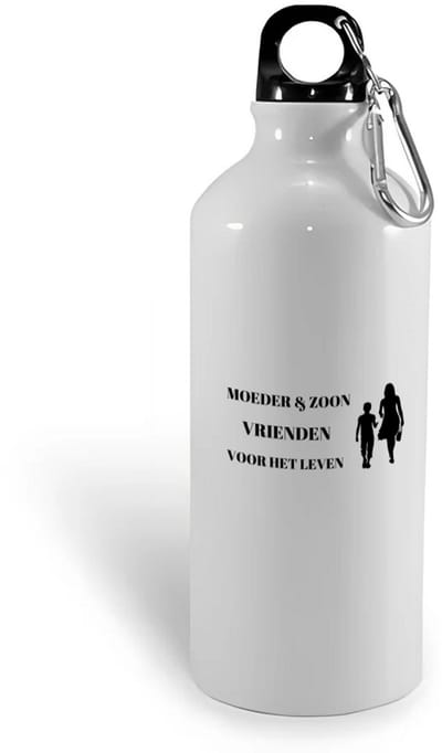 Hacebo® - moeder en zoon vrienden voor het leven waterfles - Vriend - moeder/zoon - Moeder cadeautjes - moederdag - verjaardag - geschenk - kado - zoon - zoon artikelen - verjaardag zoon - water fles - 400ML