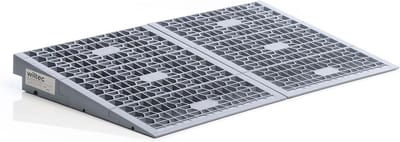 Loopplank voor rolstoel traploos verstelbaar 0-76 mm breedte 810 mm kunststof anti-slip