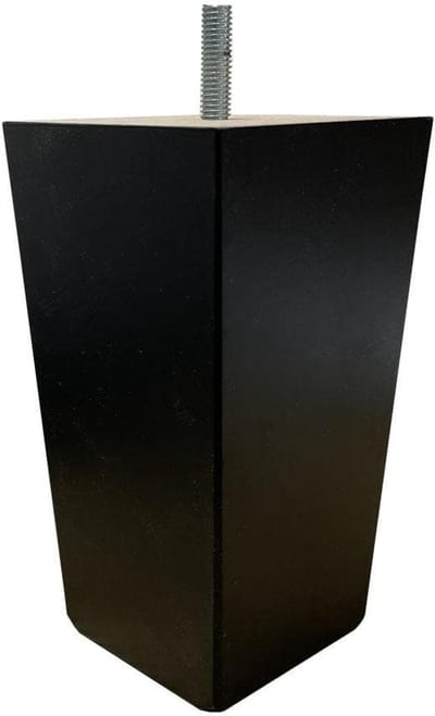 Meubelpoot zwart taps 7,5 bij 7,5 cm en hoogte 14 cm van massief hout (M8) - Set van 4 stuks