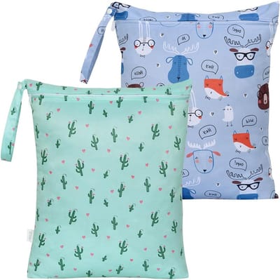 Waterdichte Reiswaszakken 16 x 20 inch, 2 Stuks Herbruikbare Zak voor Nat Kleding, Ideaal voor Zwemmen en Organisatie van Wasgoed
