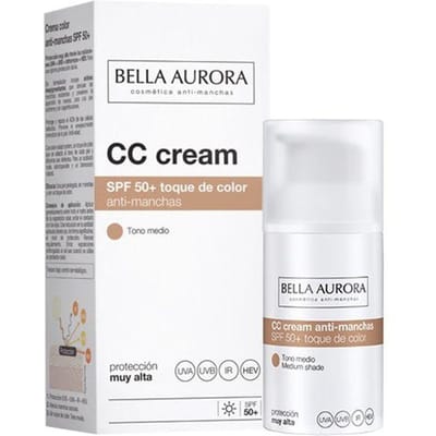 Bella Aurora - Anti Donkere Vlekken Crème Cc Cream Bella Aurora Medium huidskleur SPF 50 - 30 ml
