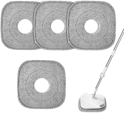 Set van 4 Herbruikbare Microvezel Vervangpads voor Vloermop, 22 x 22 cm, Ideaal voor Streeploos Schoonmaken van Harde Vloeren en Vlekverwijdering