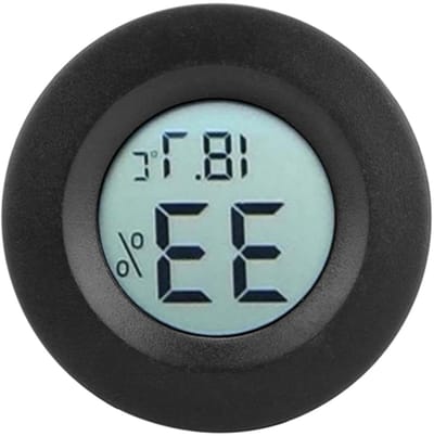 Digitale thermometer hygrometer - Vocht en temperatuurmeter - Binnenklimaat meten - Compact LCD display - 45 x 14 mm - Zwart