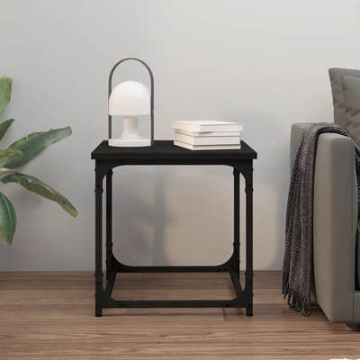 vidaXL - Bijzettafel - 40x40x40 - cm - bewerkt - hout - zwart