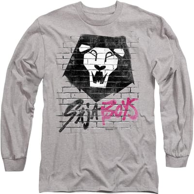 K-Pop Demon Hunters Unisex Volwassenen Saja Jongens Graffiti Langebloem T-Shirt (Heather Grijs)