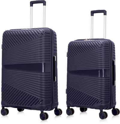 Mallorca Reiskofferset 2-delig - 65 en 93 liter - Ruimbagage - Navy blue - Met Ingebouwd TSA Slot - Voor Vliegtuig en Lange Vakanties