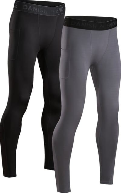DANISH ENDURANCE Compressiebroeken - Sneldrogende Anti-Schurende Hardloopbroeken - Heren - 2 Paar - M