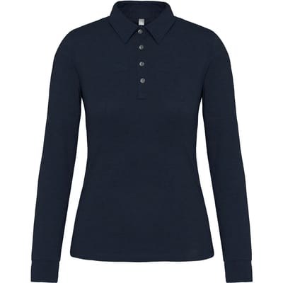 Kariban Damespolo lange mouwen van jersey K265 - Navy - S