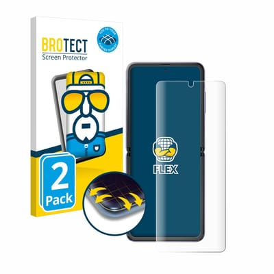 BROTECT - Screenprotector voor Samsung Galaxy Z Flip 5G - Folie Beschermfolie transparant volledig dekking - 2 Stuks