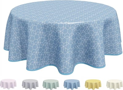 Ronde PVC Tafellaken 160cm - Onderhoudsvriendelijk Blauw Grijs