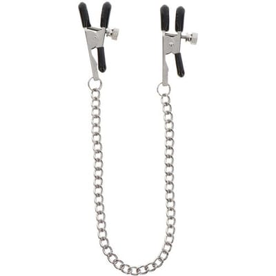 Taboom - Adjustable Clamps with Chain - Bondage / SM Nipple clamps Zilver