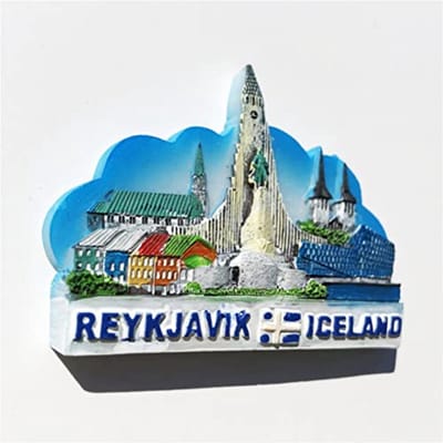 Handgeschilderde 3D Koelkastmagneet Souvenir uit IJsland Decoratie