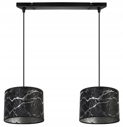 Light-Home Werona – Hanglamp – Zwart Metaal – Zwarte Kap met Zilver – Hoogte Verstelbaar
