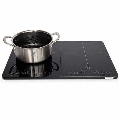Inductie Kookplaat Vrijstaand 3500W – Dubbele Kookplaat 2 Pitten – Touchbediening – Zwart – Royal Swiss®