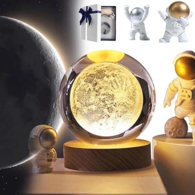Lichtbol Zonnestelsel met 3D Snijwerk en Lichtgevende Basis - 8 cm