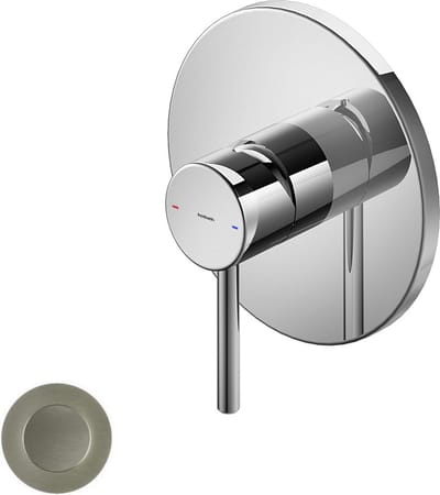 Douchemengkraan Hotbath Buddy Inbouw Rond Geborsteld Nikkel (incl. inbouwdeel)