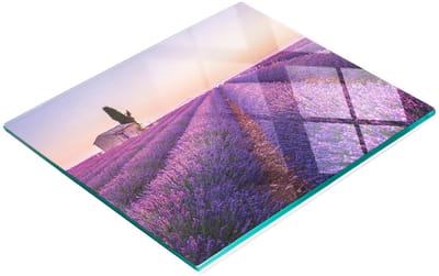 Glazen snijplank met lavendel Provence-afbeeldingen, 60x52 cm