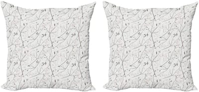 ABAKUHAUS Grijs-Mint Kussenhoezen Set – 2x50x50 cm – Digitaal bedrukt aan beide zijden