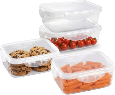 Plasticforte Vershoudbakjes set Classic - 4x stuks - vriezer en magnetron - kunststof - diverse maten - 600-800-1000 ml