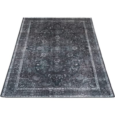 Vloerkleed Mila Antraciet 200 x 290 cm - Laagpolig Synthetisch Vloerkleed – Vintage / Oosters Design