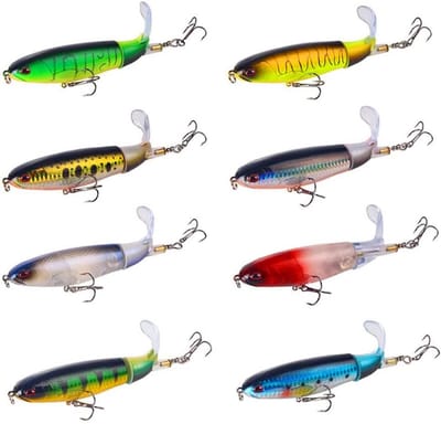Wobbler Set of 8 Pencil Whopper Lures Fishing Lures 10cm/13g Rotary Tail Lures for Pike, Perch, Zander Fishing