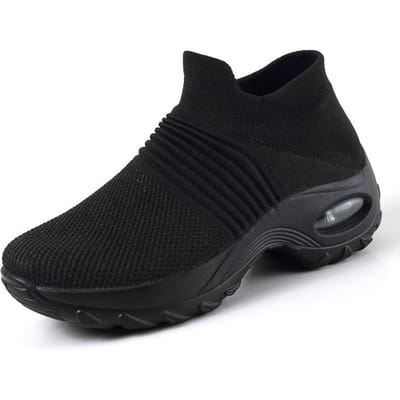 Mesh Dames Hoogte Verhogende Schoenen Comfortabel Ademend Luxueus Design Corrigerende Voetvorm Antislip Zool Wandelschoenen 36 black