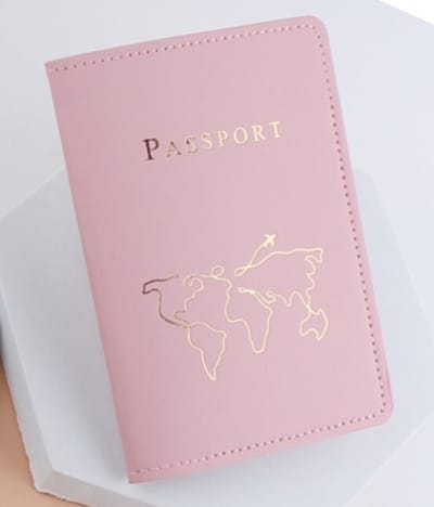 Premium Lederen Paspoorthoes - Paspoorthouder - Paspoort Protector - Roze