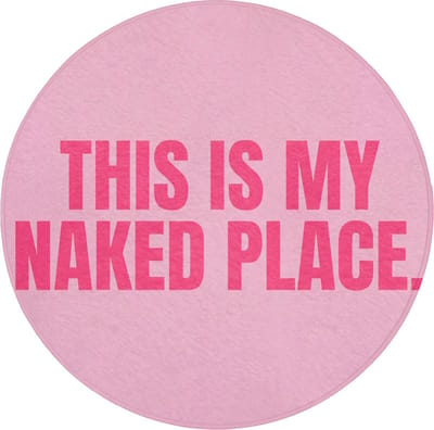 Badmat rond 70x70 cm - Antislip - Tekst - Modern - Roze - Badmatten voor badkamer - Badkamermat - Douchemat - Ronde badkamer mat