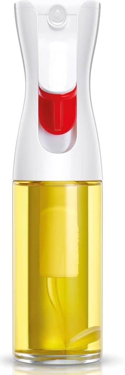 Famanu – Glazen olieverstuiver 130 ml, continue verneveling, portiecontrole, keuken, grill, salades, kruiden, duurzaam en praktisch