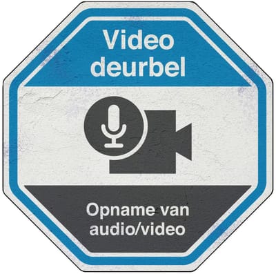 Video deurbel bord opname van audio en video | Sign Again materiaal | 15 cm