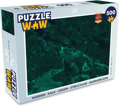 Puzzel Marmer - Kalk - Groen - Structuur - Marmerlook - Legpuzzel - Puzzel 500 stukjes
