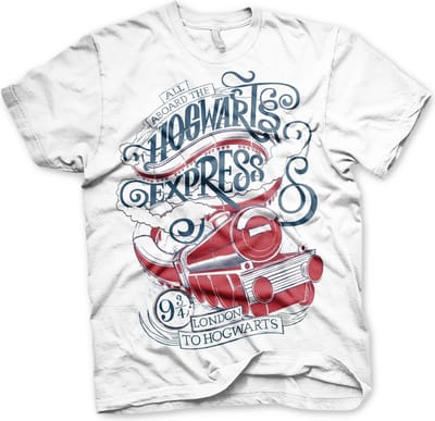 Harry Potter Heren Tshirt -L- All Aboard The Hogwarts Express Wit