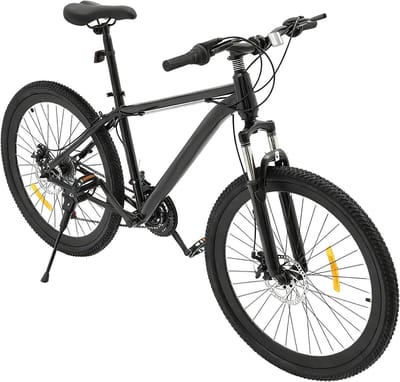 Mountainbike 26 inch - Stadsfiets Jongens Meisjes - Buiten Fietsen - 21 Versnellingen Schijfrem - 66 Centimeter Wielmaat - Zwart