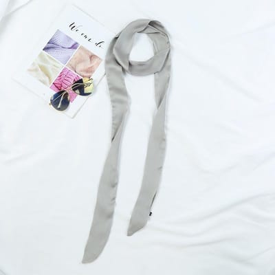 Nieuwe Effen Kleur Slanke Smalle Lange Sjaal Strik Handtashensel Sjaals Kleine Satijnen Lint Decoratieve Tas Skinny Sjaals white